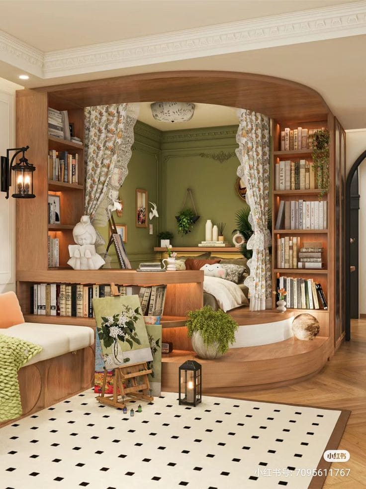 Cozy Nook Library Retreat