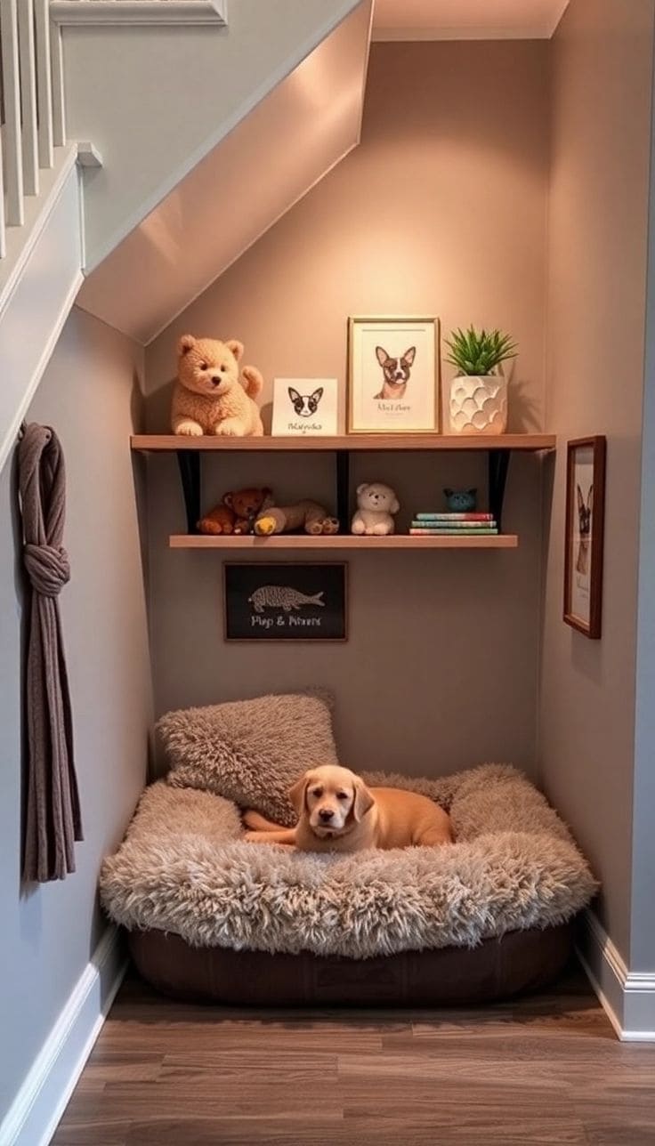 Cozy Under-Stairs Pup Nook