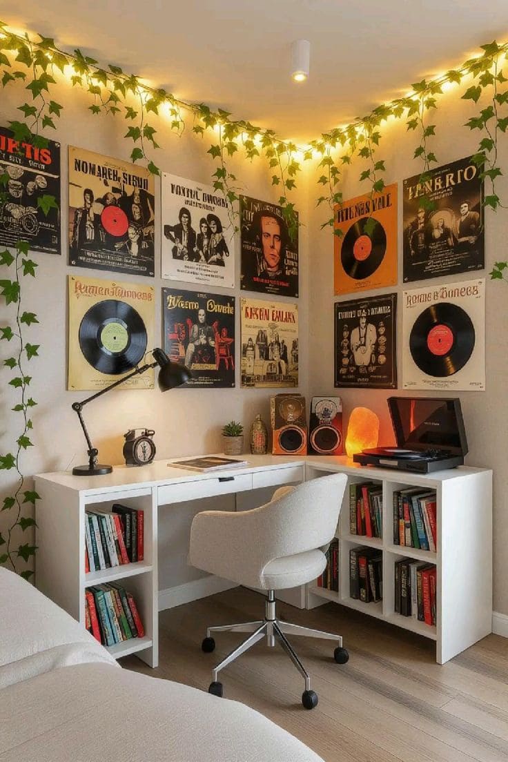 Cozy Vinyl Workspace Corner