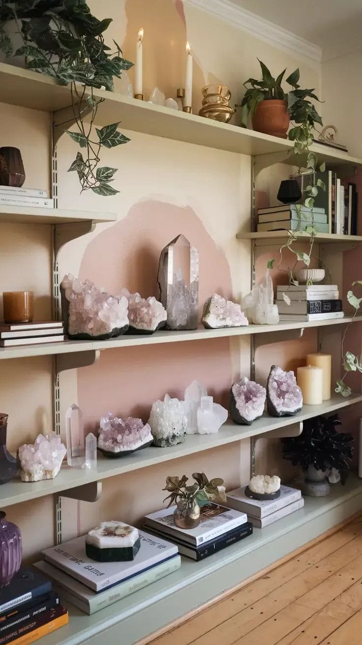 Crystal Harmony Bookshelf Display
