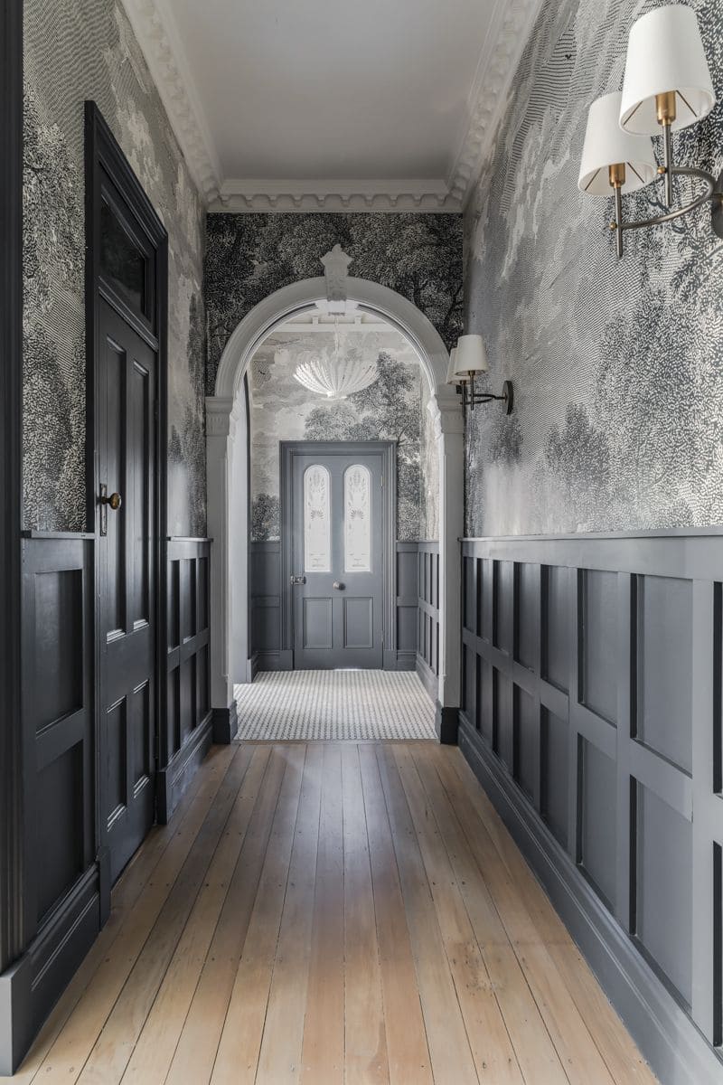 Dramatic Dark Wainscoting