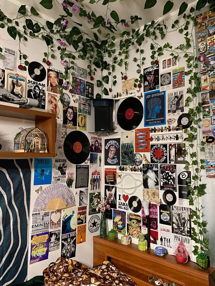 Eclectic Collage Music Wall