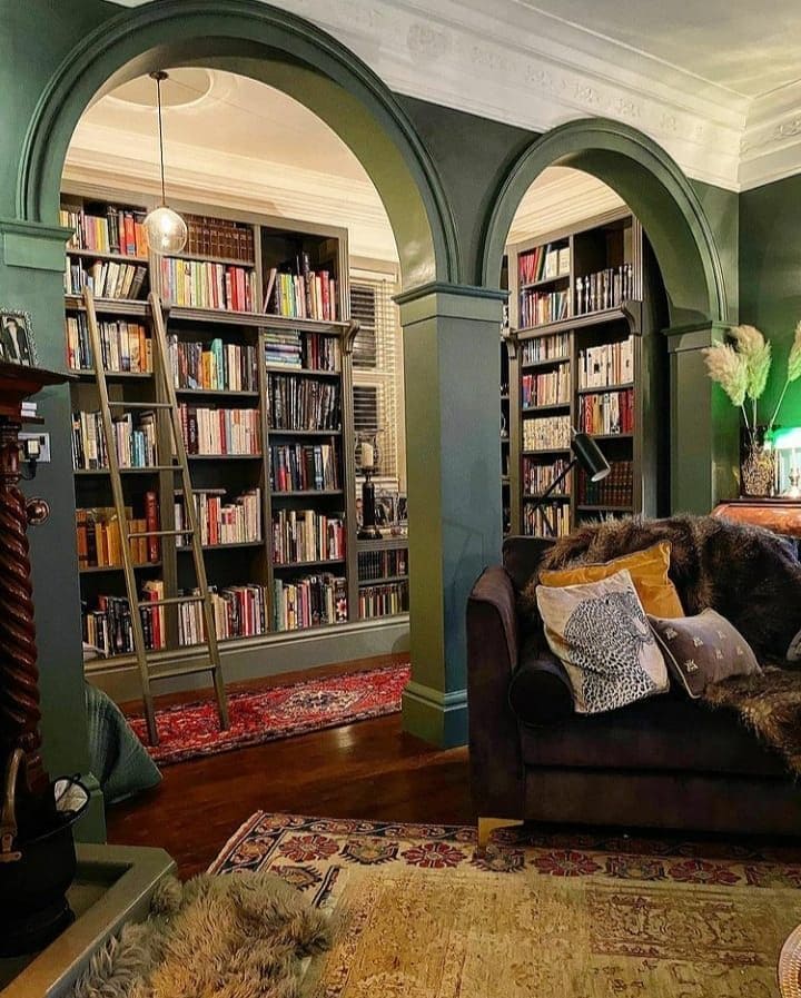 Elegant Arched Home Library