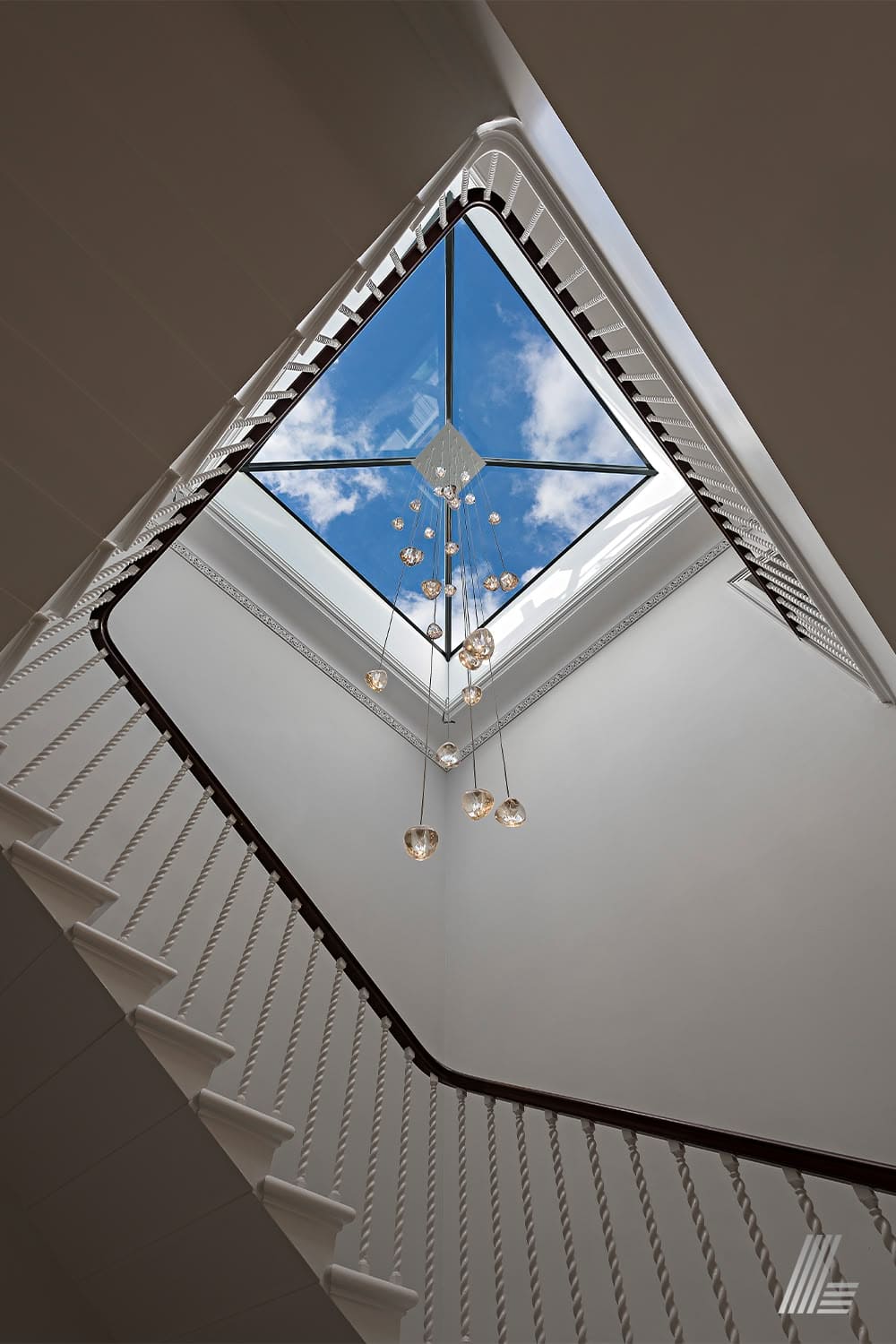 Elegant Stairwell Skylight Feature
