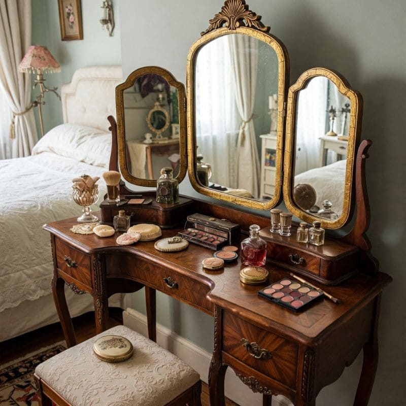 Elegant Triple Mirror Vanity