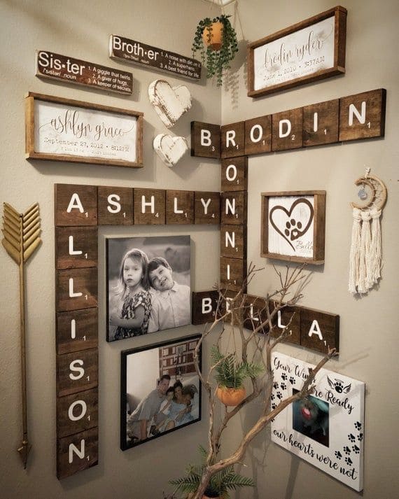 Family Scrabble Wall Display