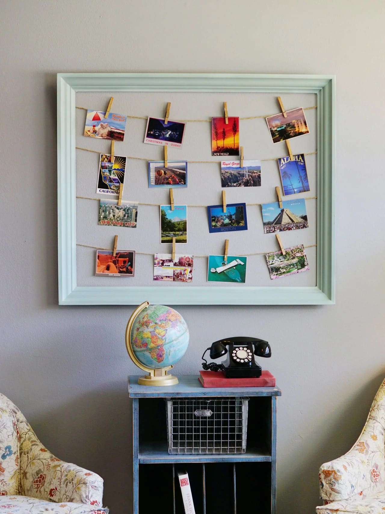 Framed Postcard Memory Wall