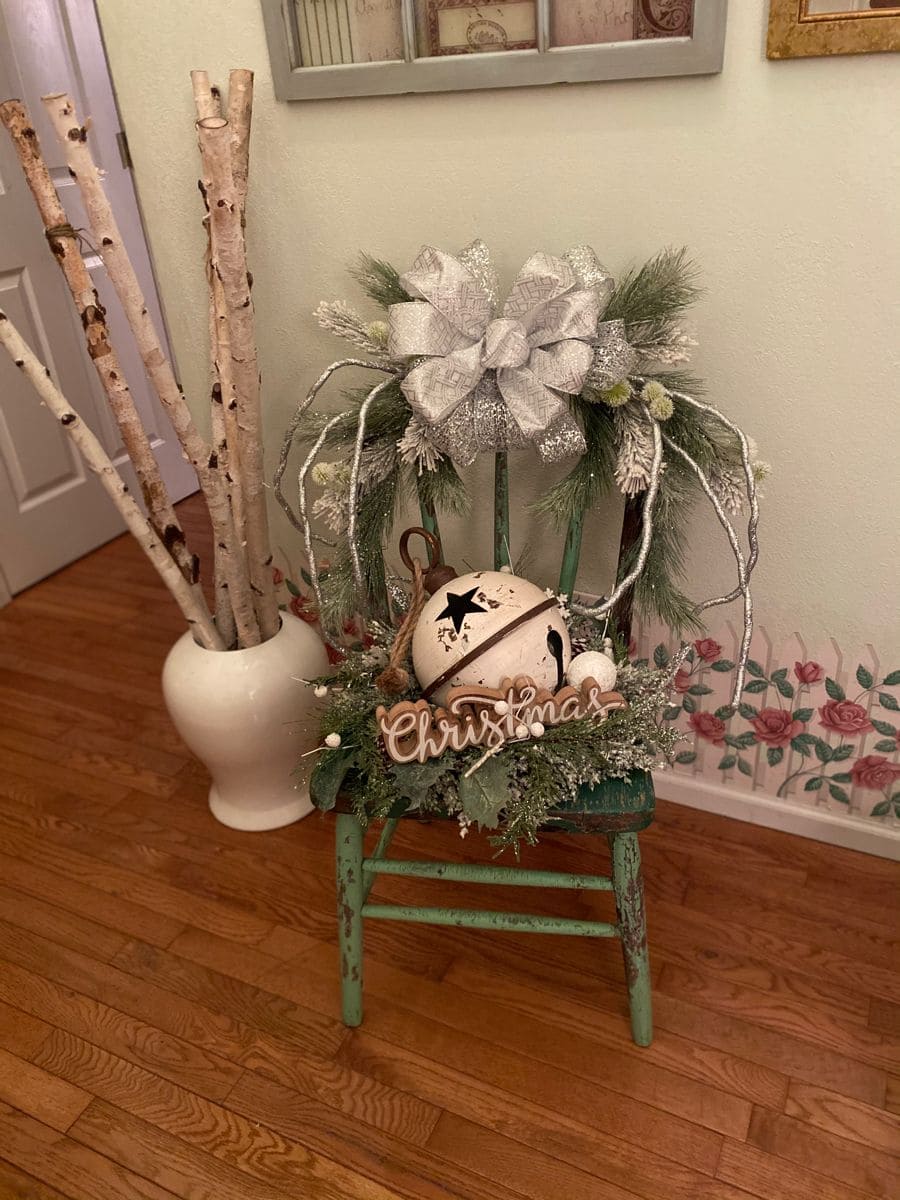 Frosted Silver Christmas Chair Charm