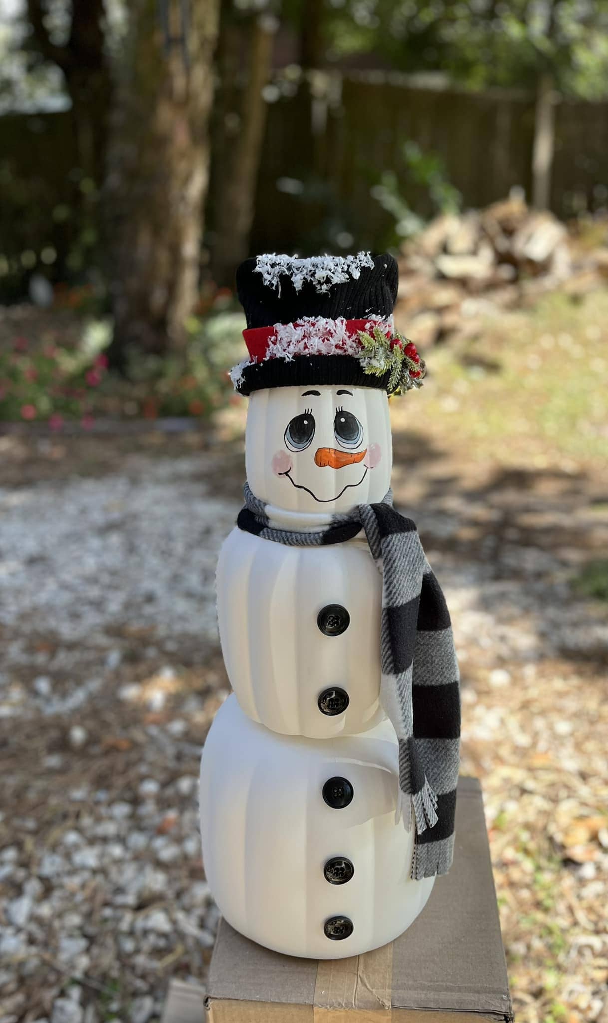 Frosty Pumpkin Snowman Stack