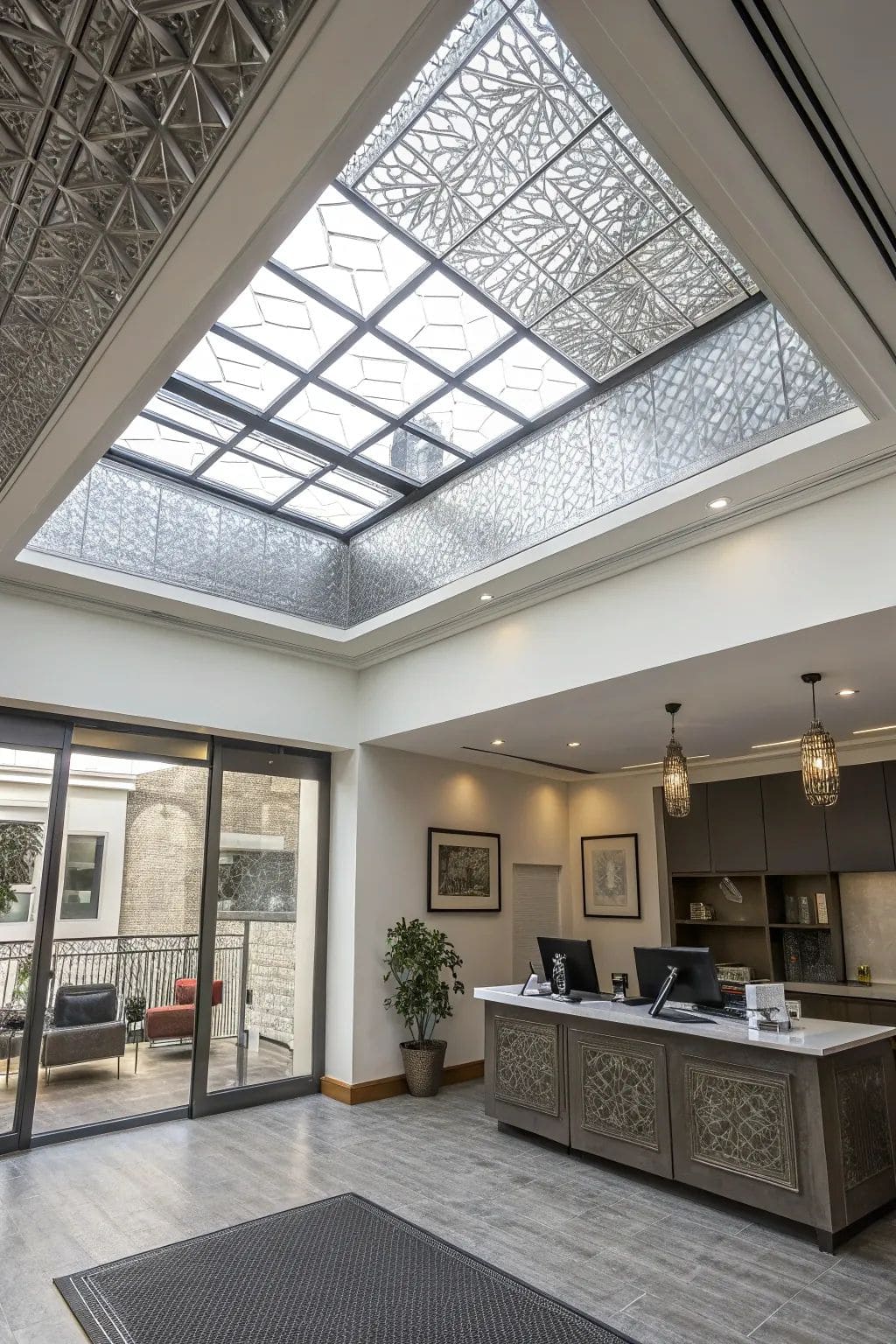 Geometric Skylight with Intricate Glasswork