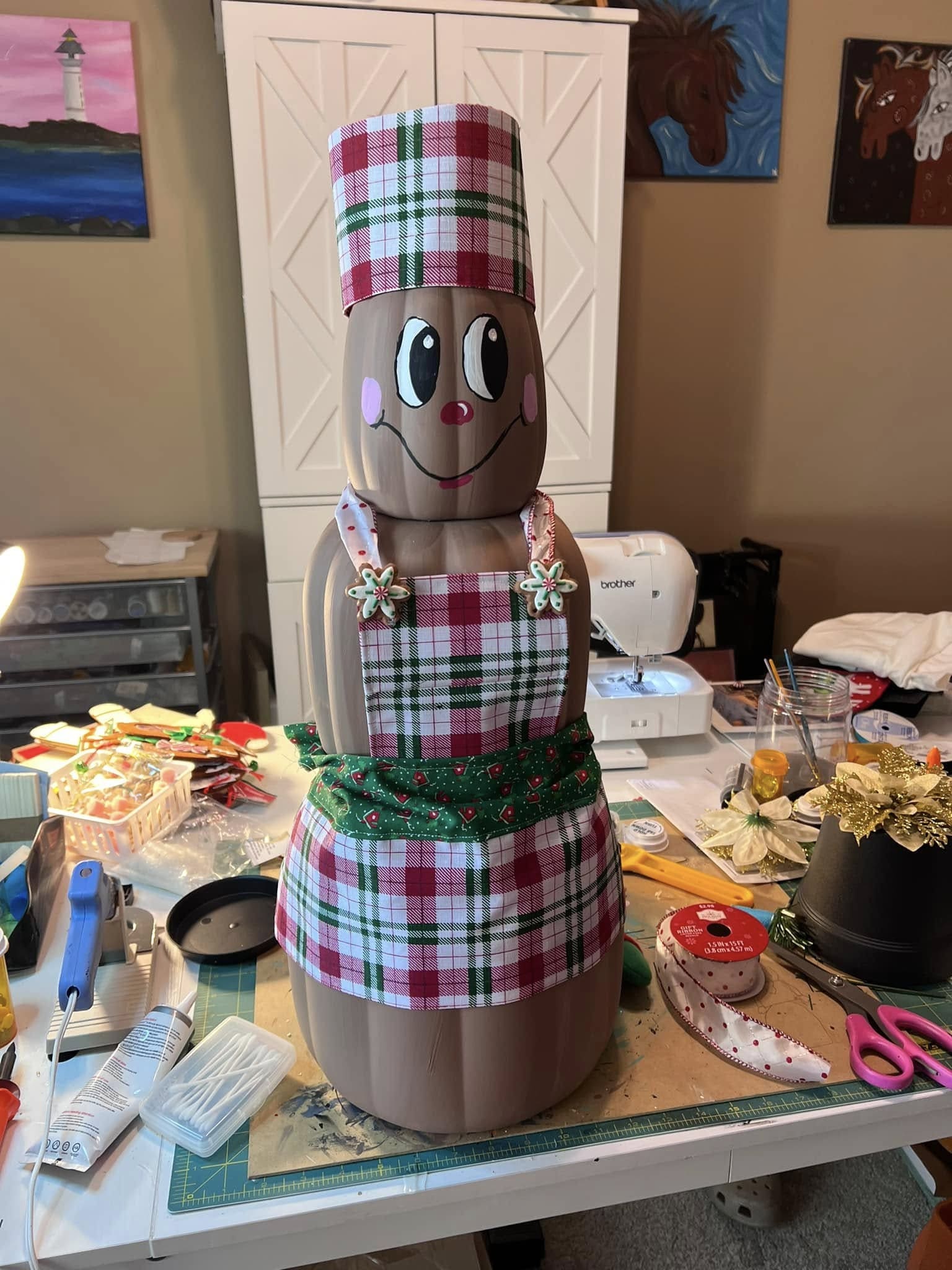 Gingerbread Chef Pumpkin Stack