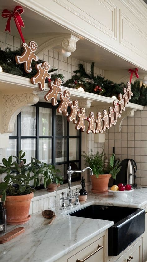 Gingerbread Garland Kitchen Charm