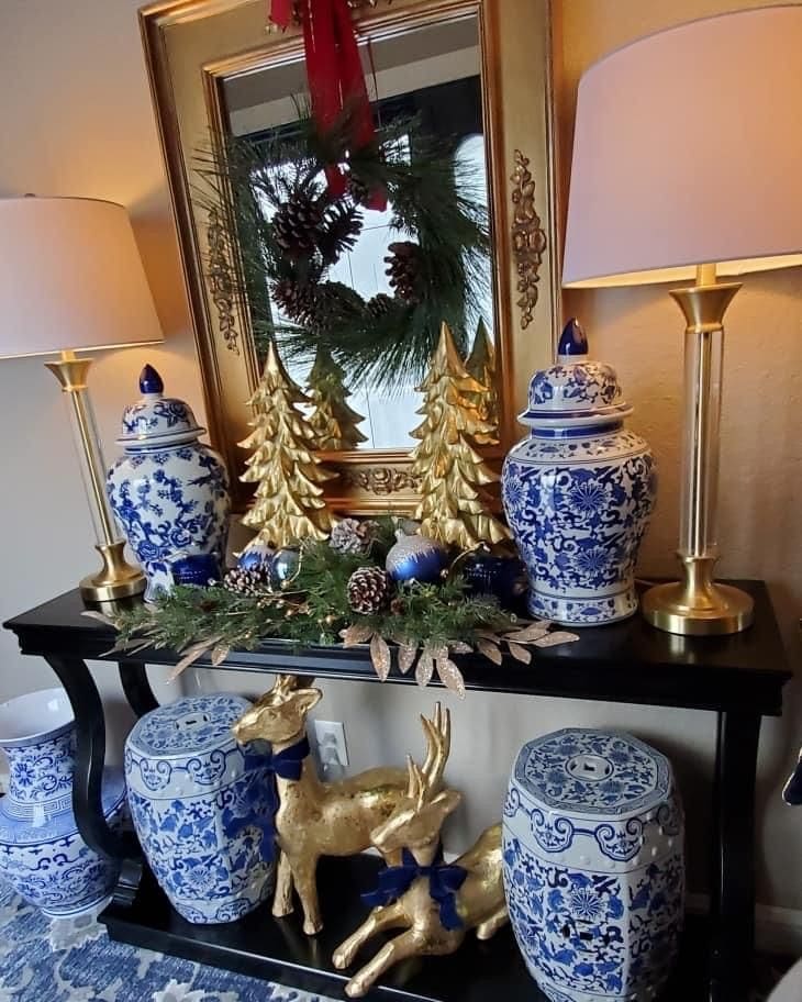 Golden Glow with Porcelain Elegance