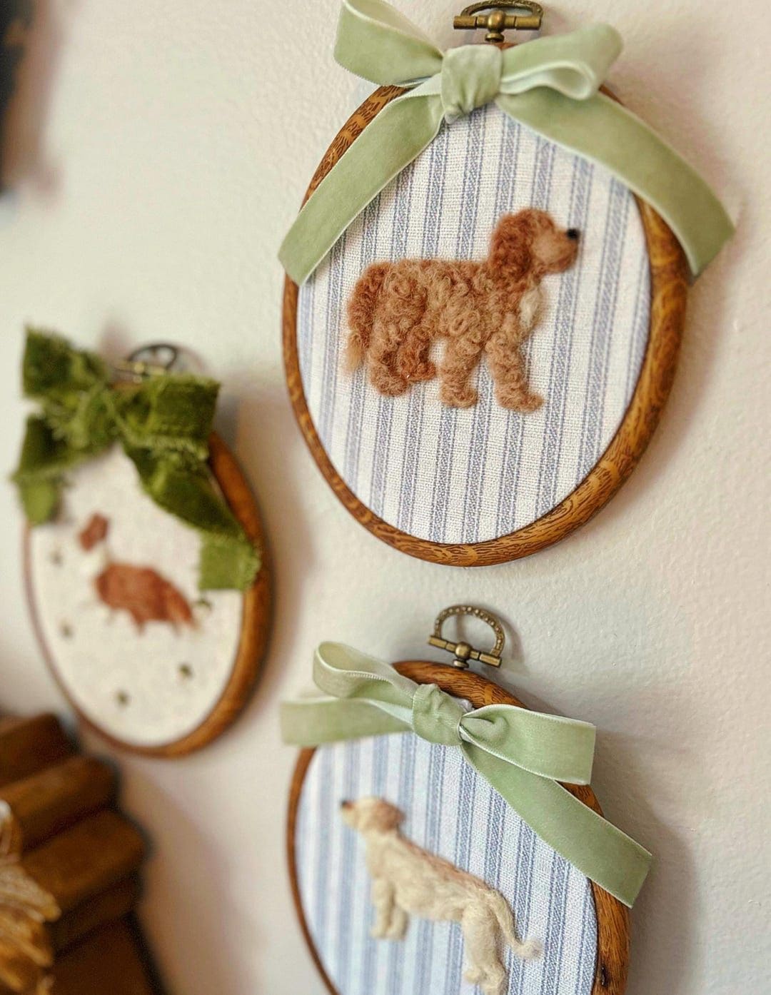 Handcrafted Wool Pup Portraits