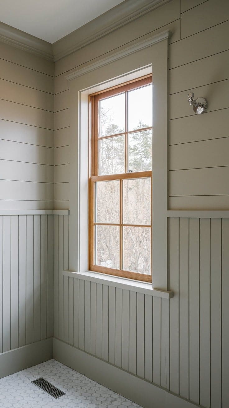 Light Gray Beadboard Wainscoting