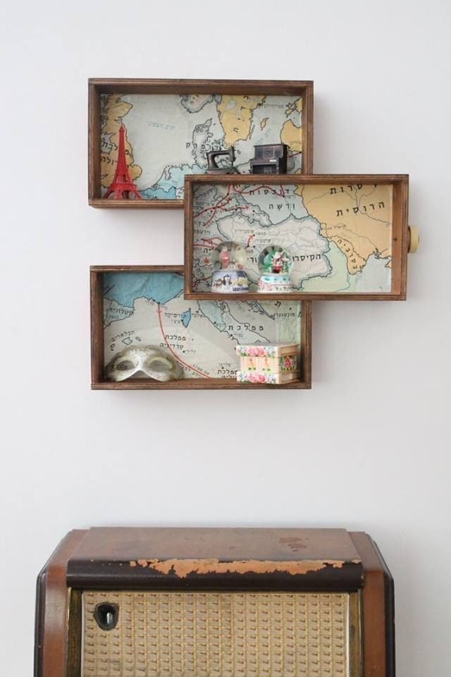 Map-Backed Souvenir Shadow Boxes