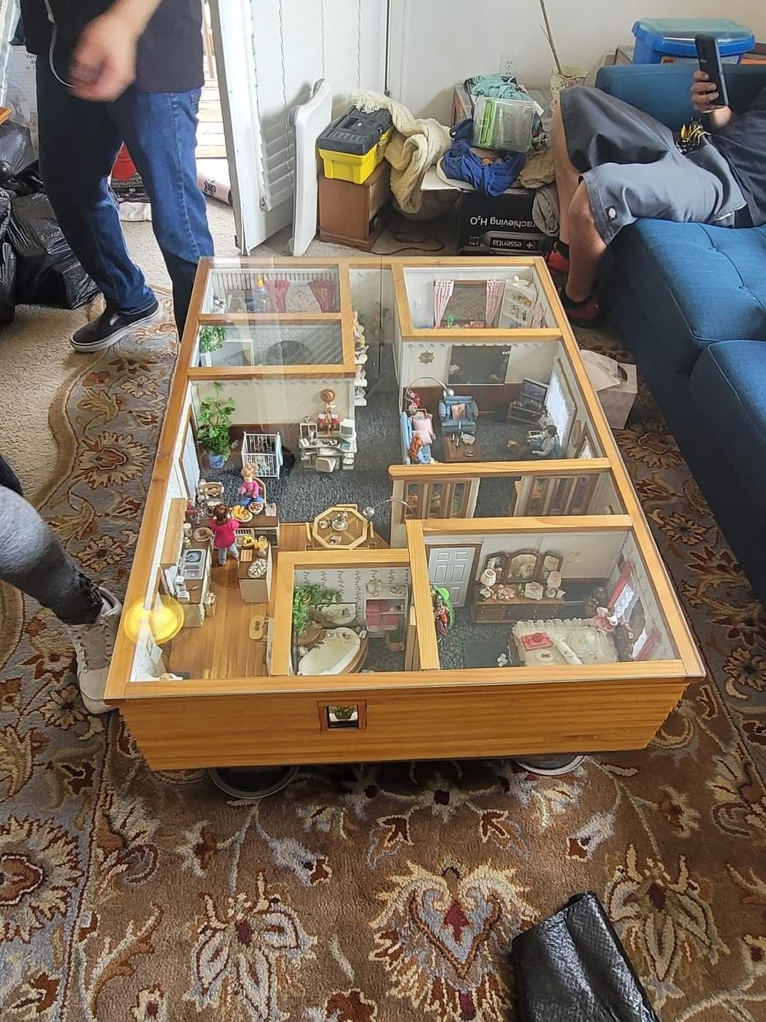 Miniature Dollhouse Coffee Table Display