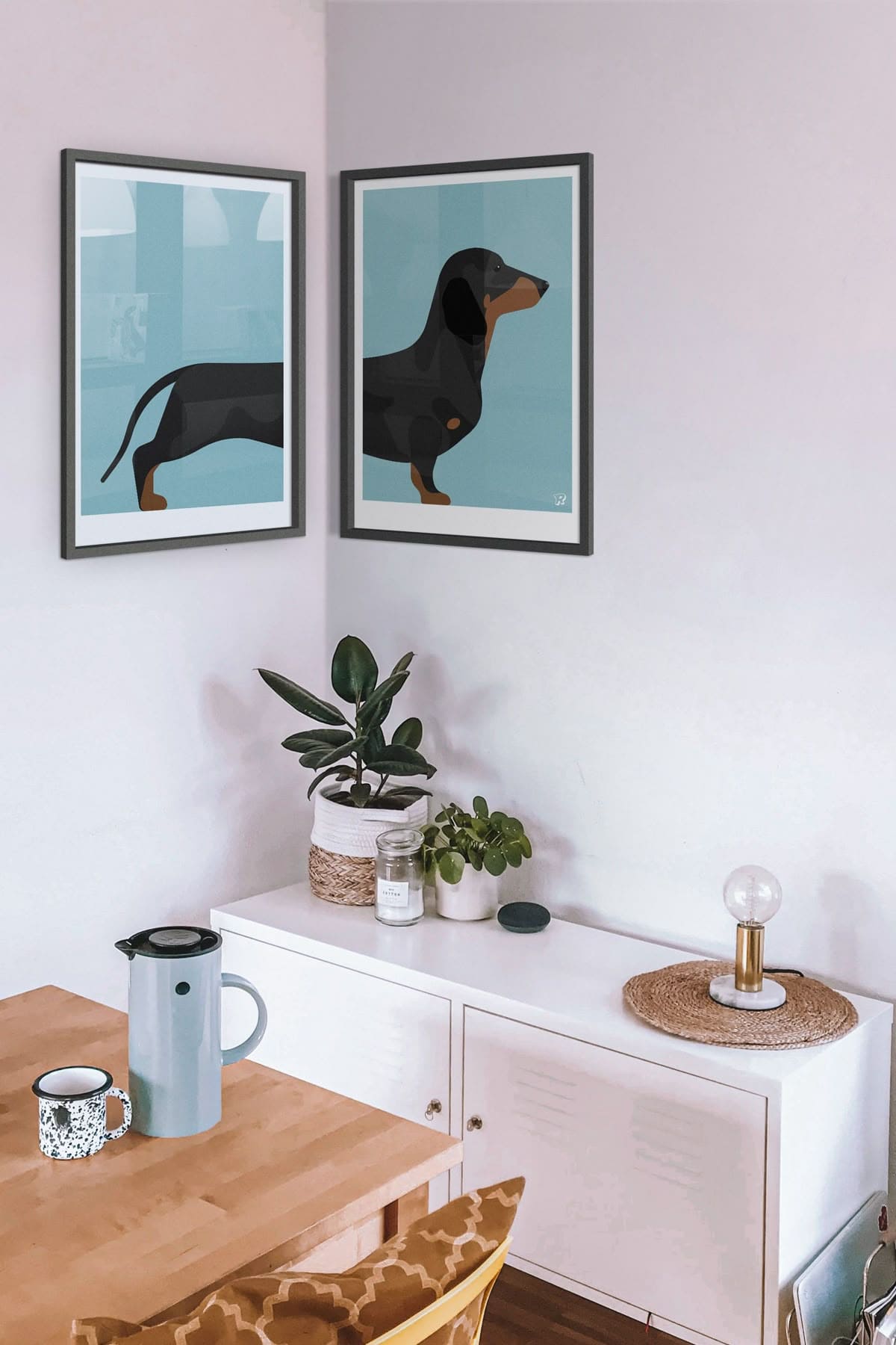 Modern Dachshund Duo Wall Art