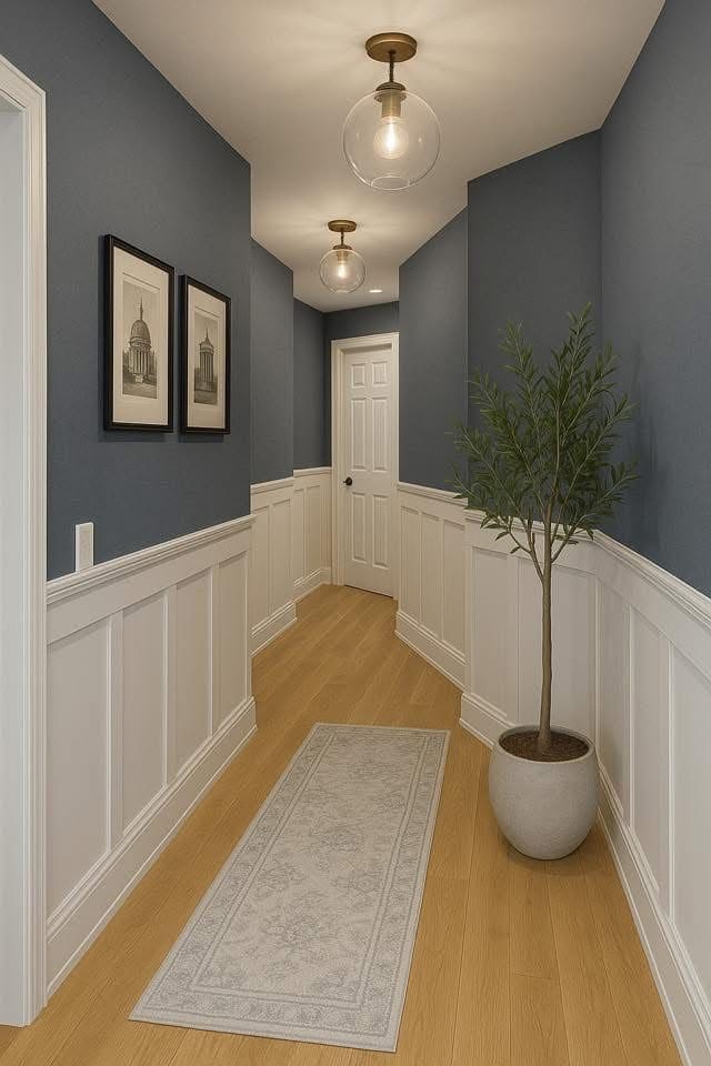 Navy and White Wainscoting Elegance