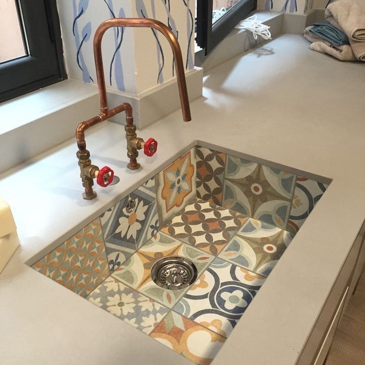 Patchwork Tile Sink Design
