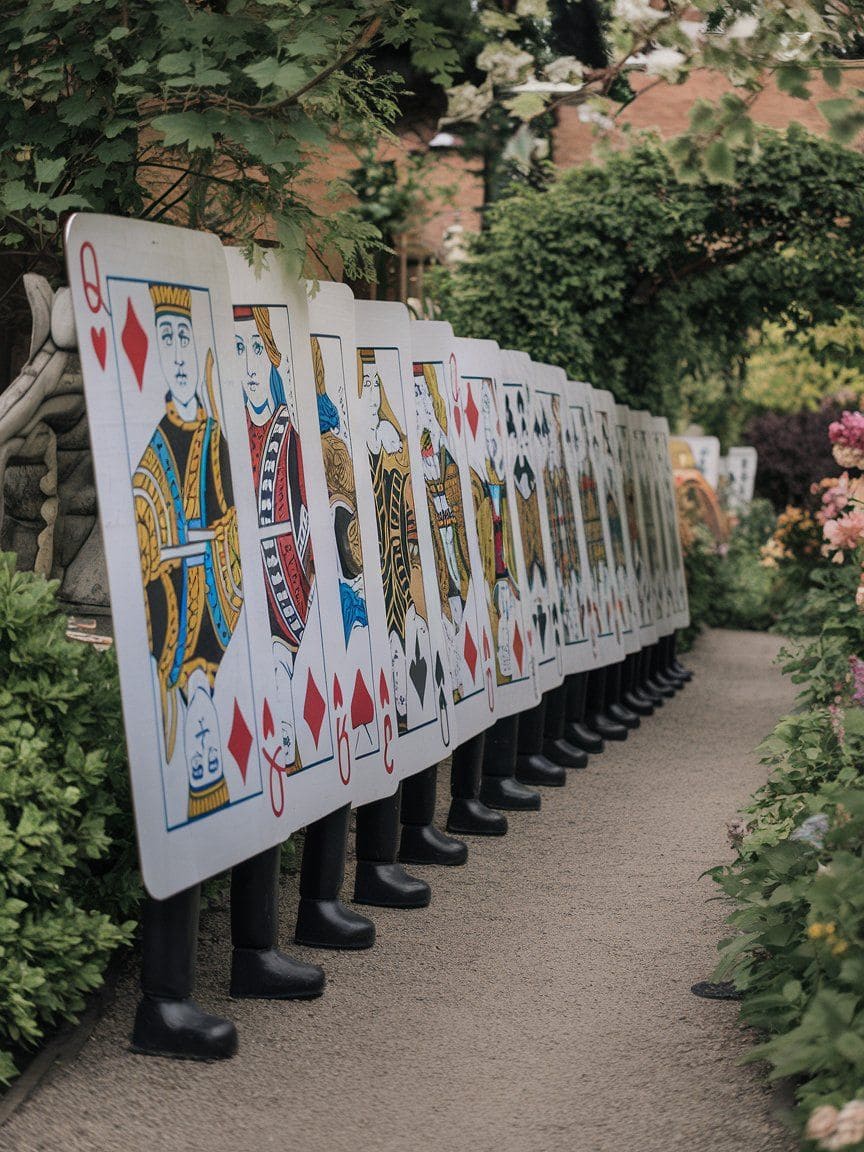 Playing Card Soldiers Garden Display