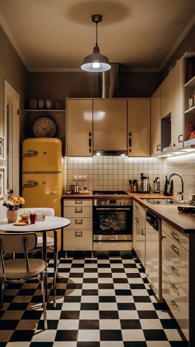 Retro-Inspired Galley Kitchen