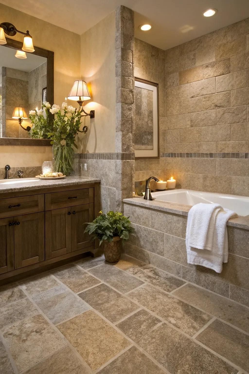 Rustic Stone Tile Retreat