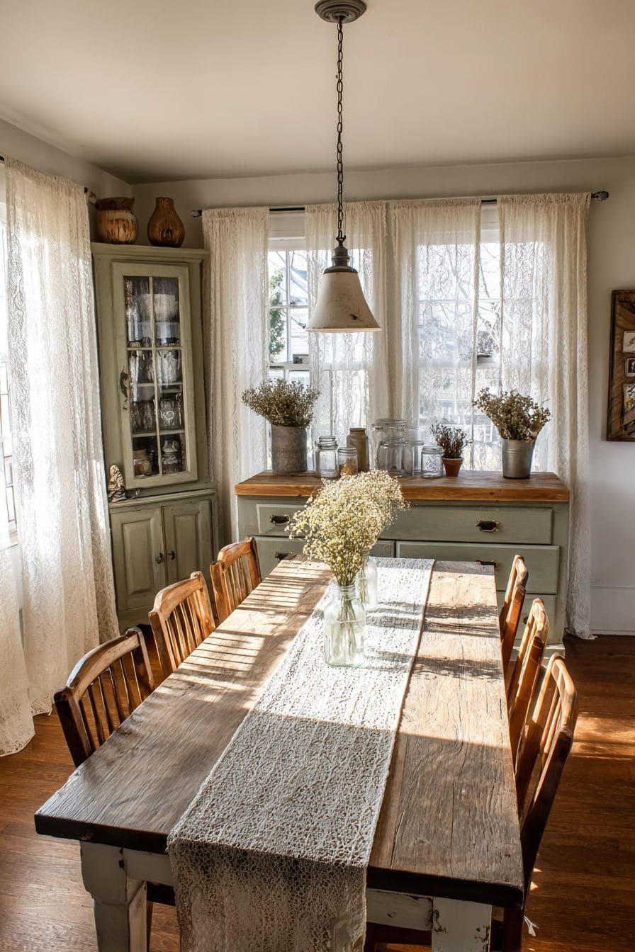 Rustic Sunlit Farmhouse Dining
