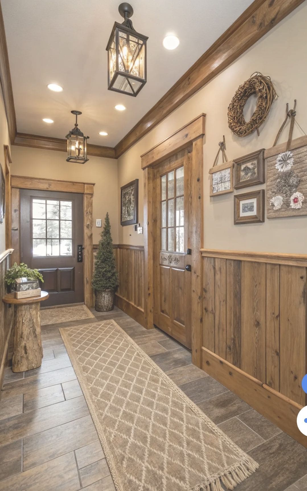 Rustic Wood Wainscoting for Cozy Entryways
