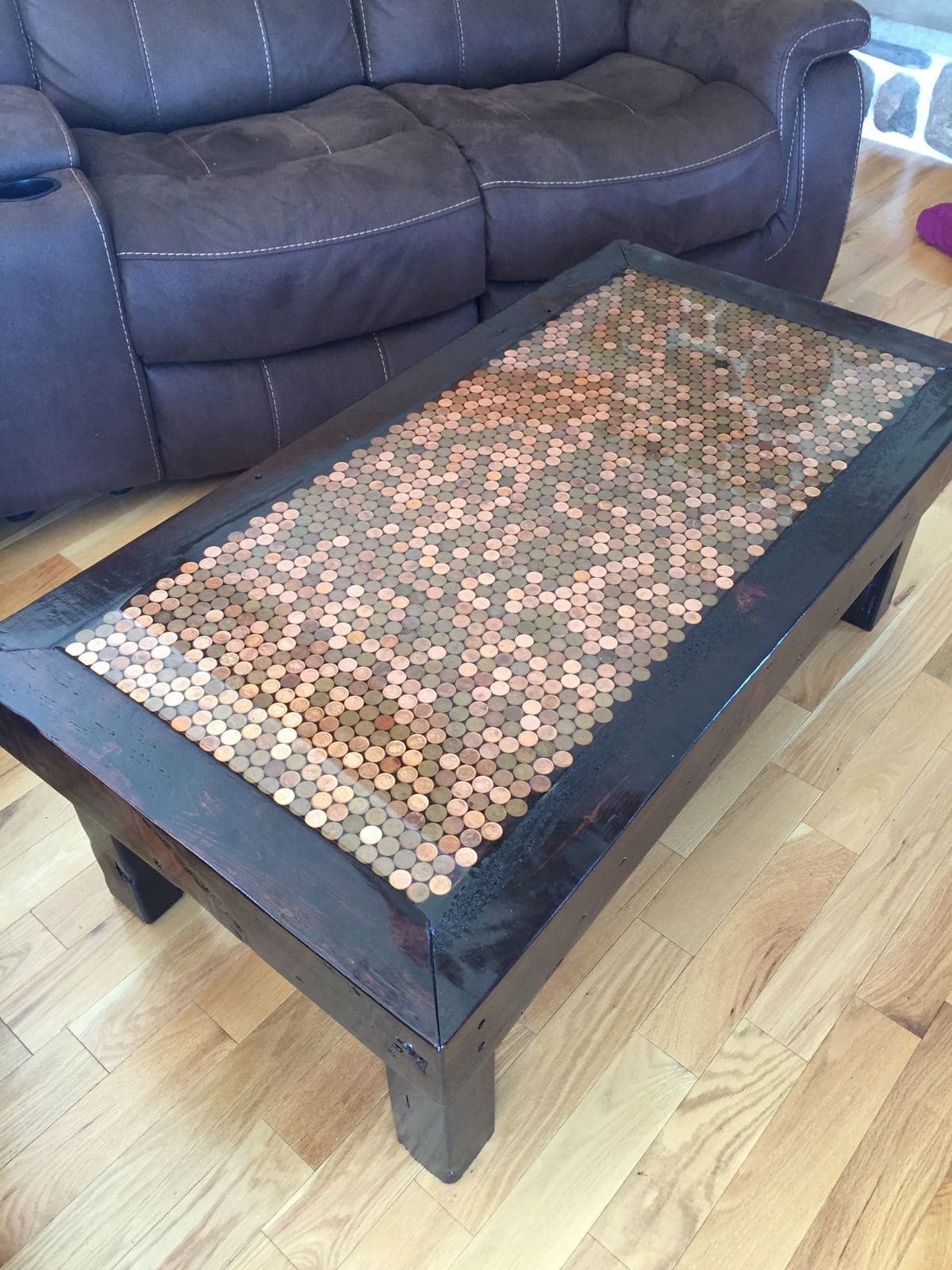 Shimmering Penny Mosaic Coffee Table