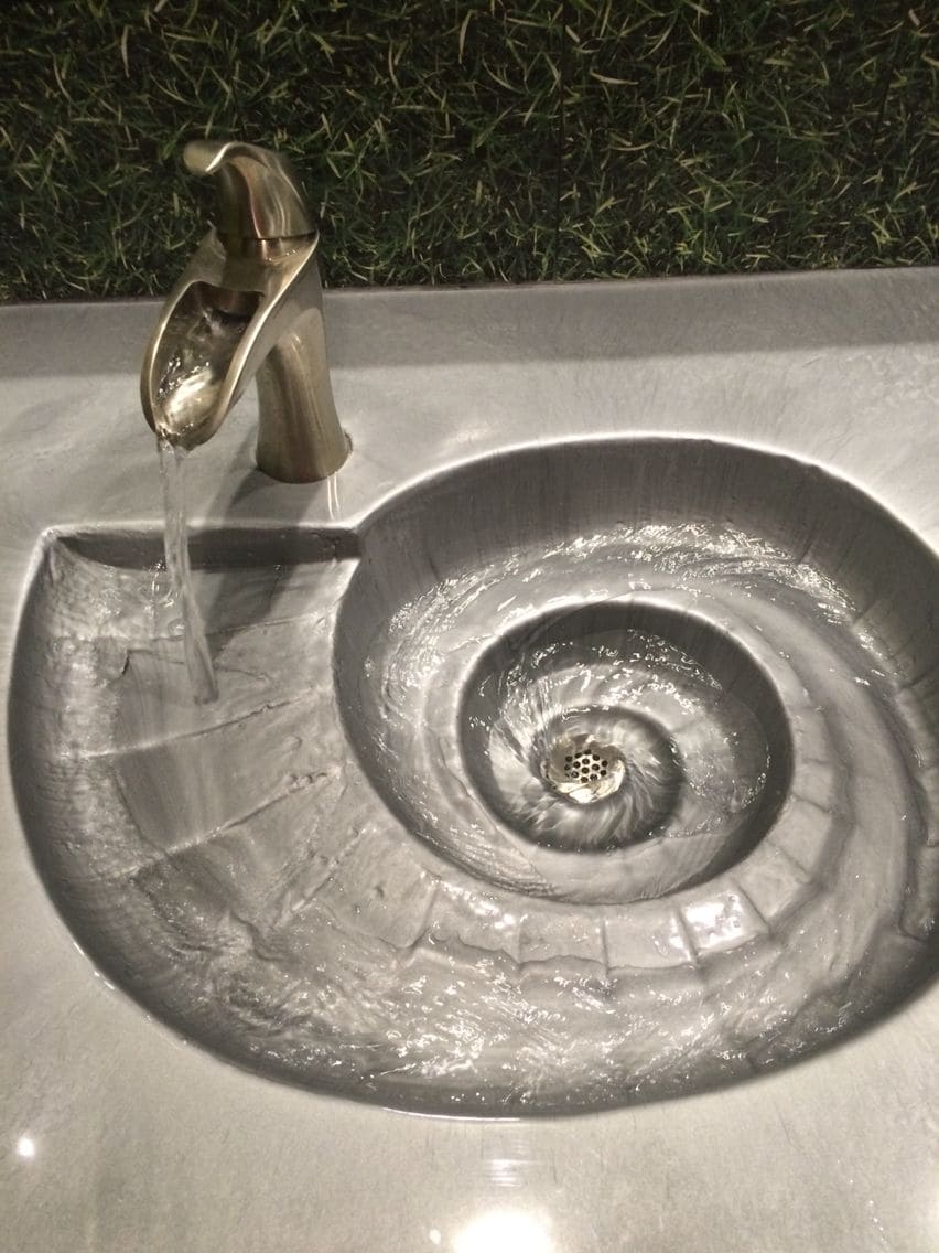Spiral Nautilus-Inspired Sink
