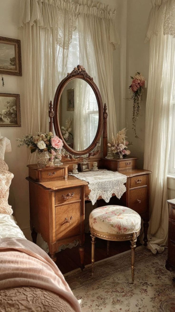 Timeless Victorian Floral Vanity