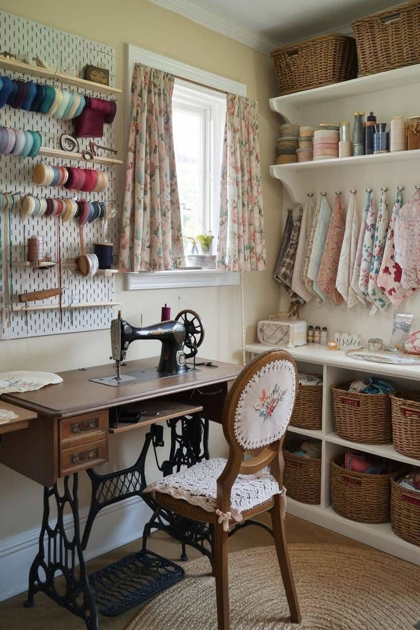 Timeless Vintage Sewing Nook