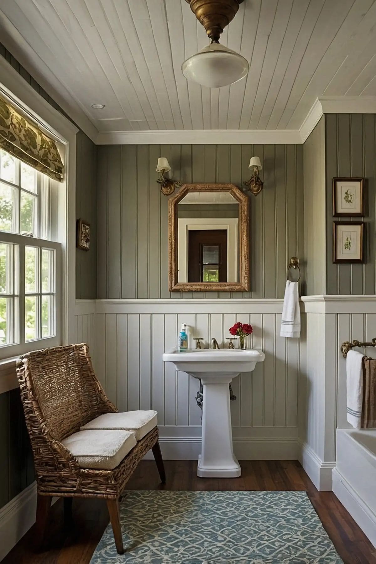 Two-Tone Beadboard Wainscoting