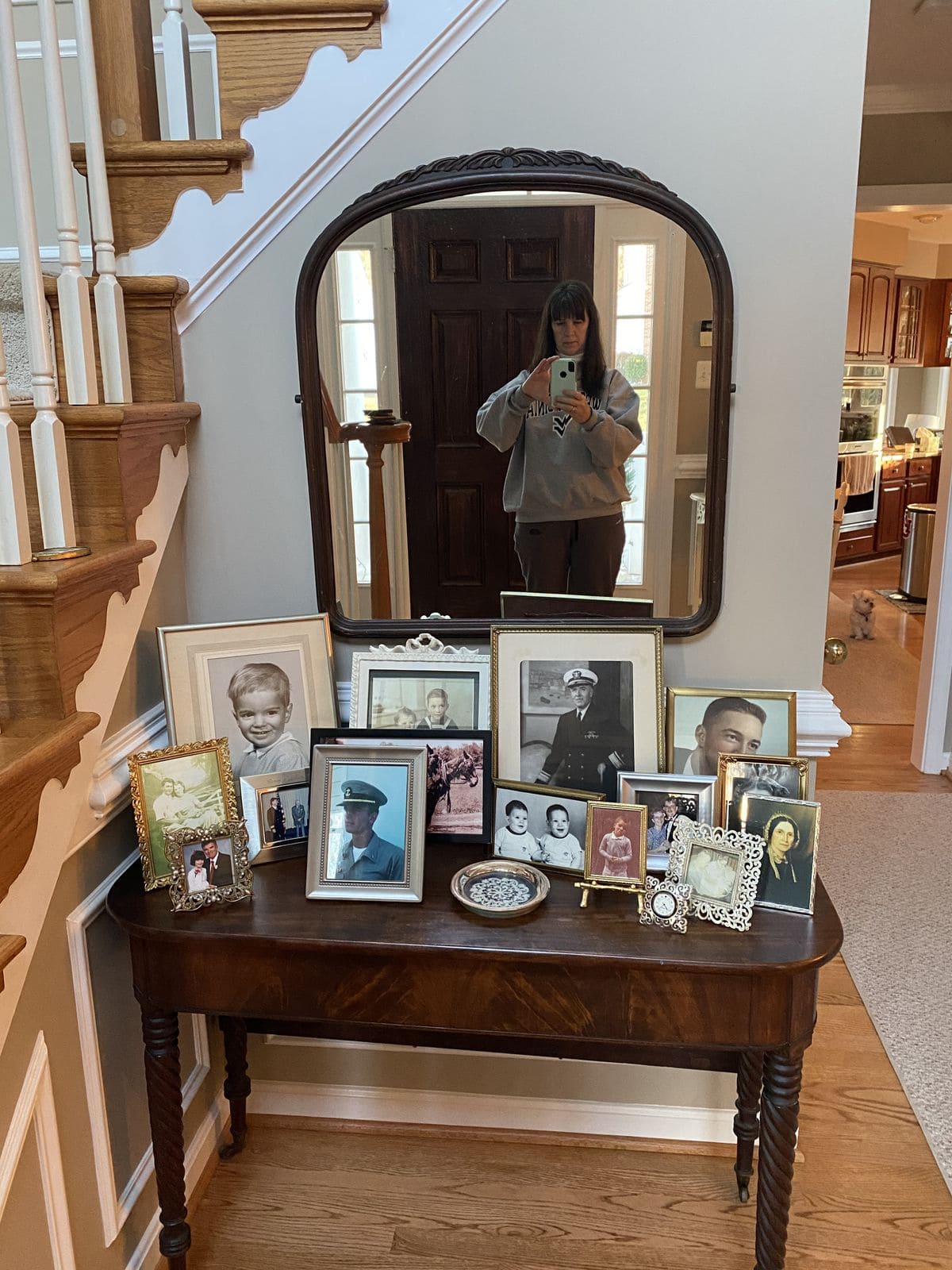 Vintage Family Portrait Console Display