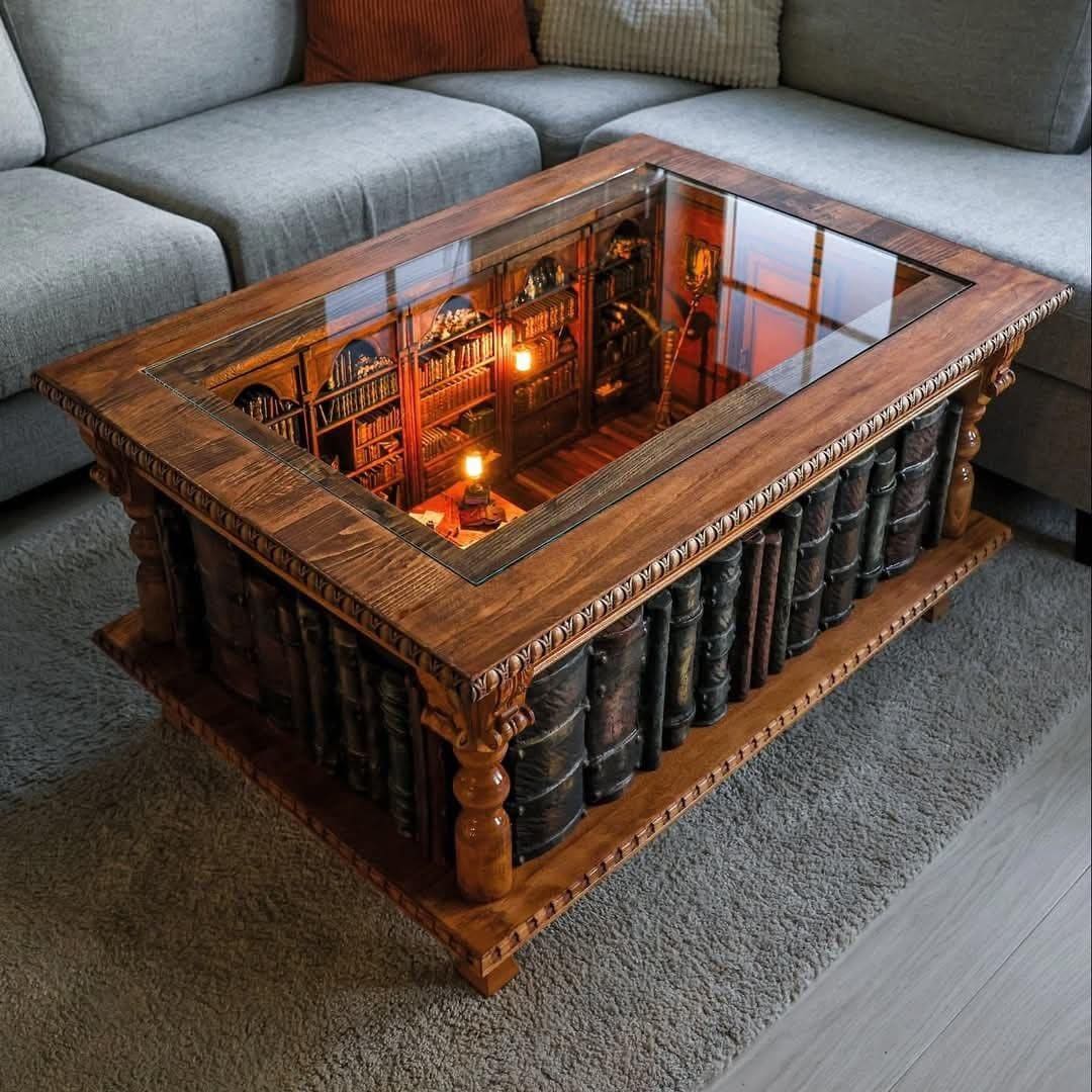 Vintage Library-Inspired Coffee Table