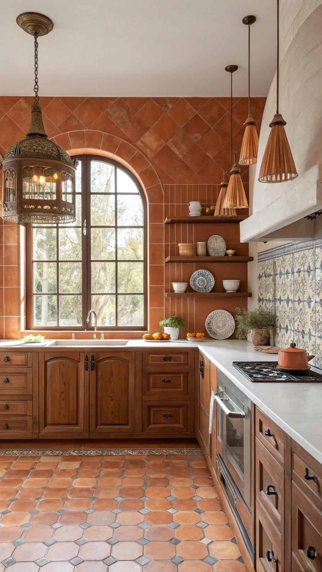 Warm Terracotta Kitchen with Rustic Charm