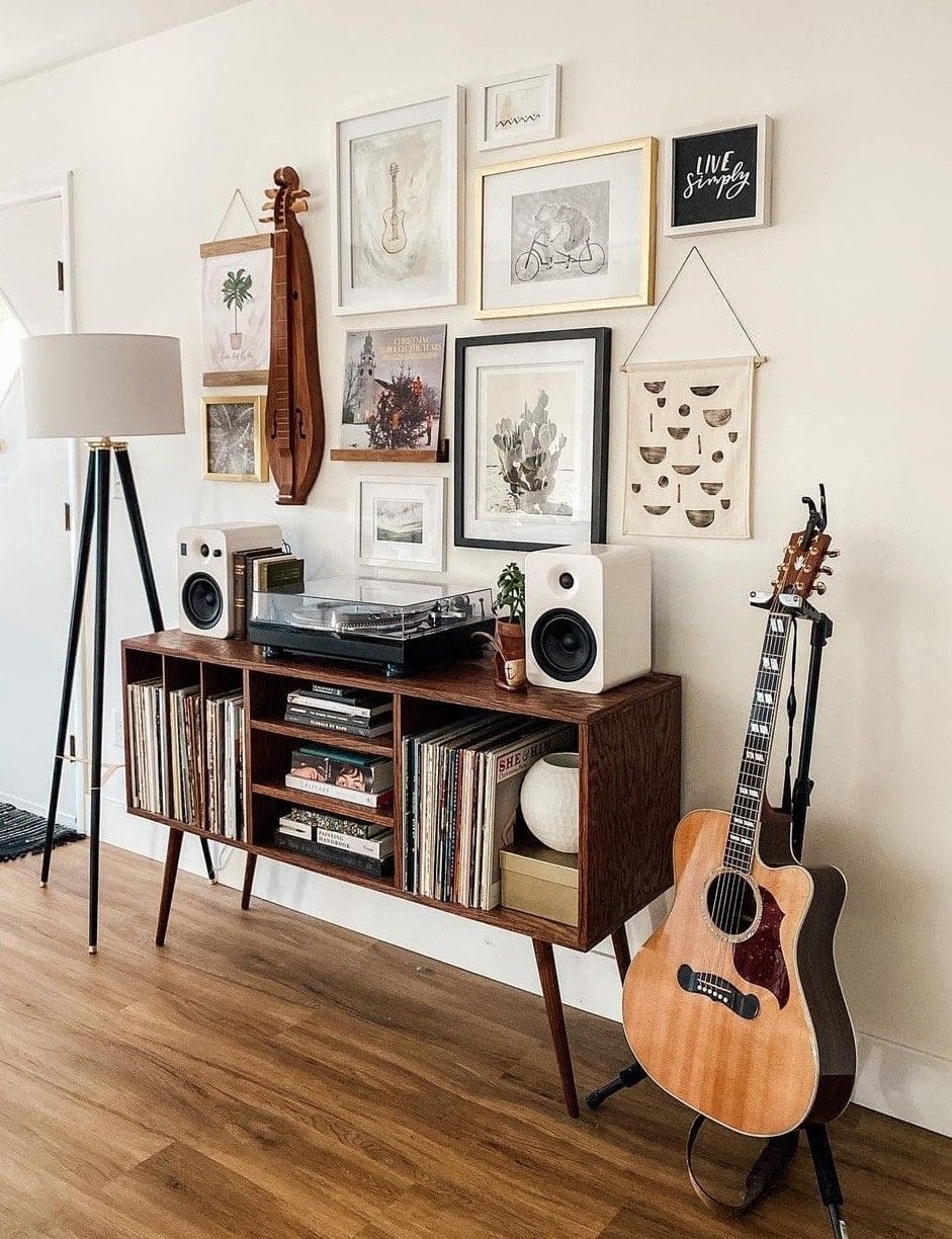 Warm Vinyl and Guitar Corner