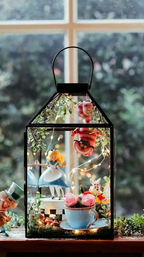 Whimsical Alice in Wonderland Lantern