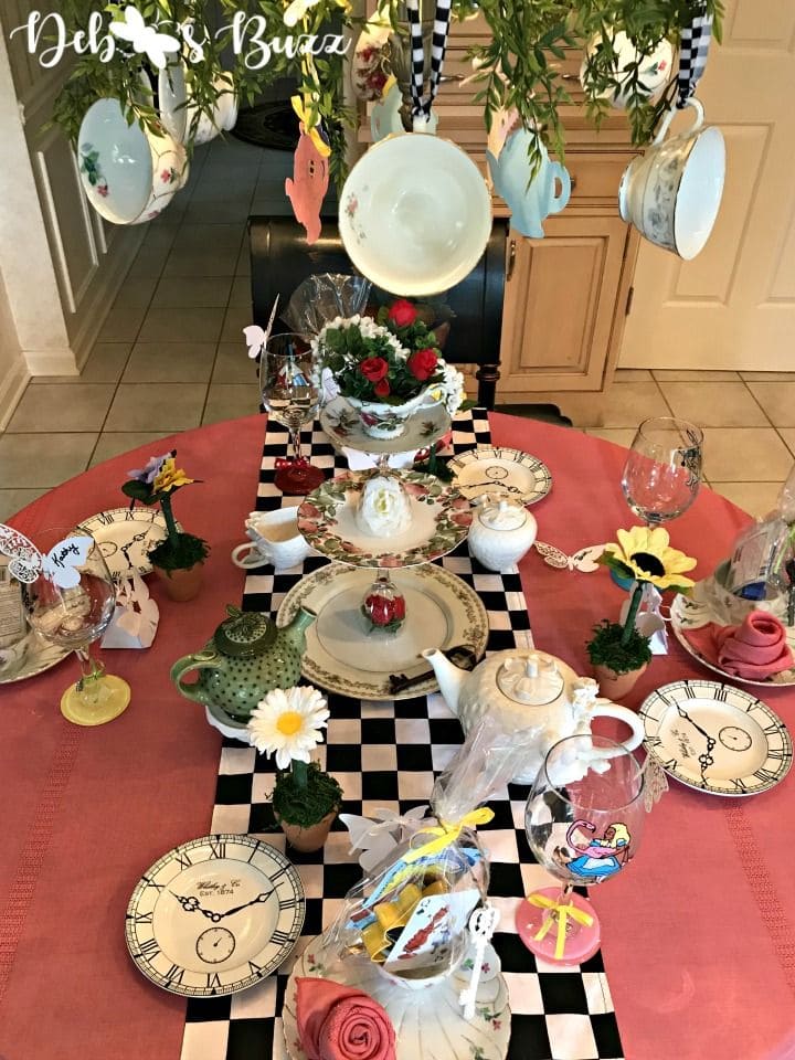 Whimsical Hanging Teacup Tea Party Table
