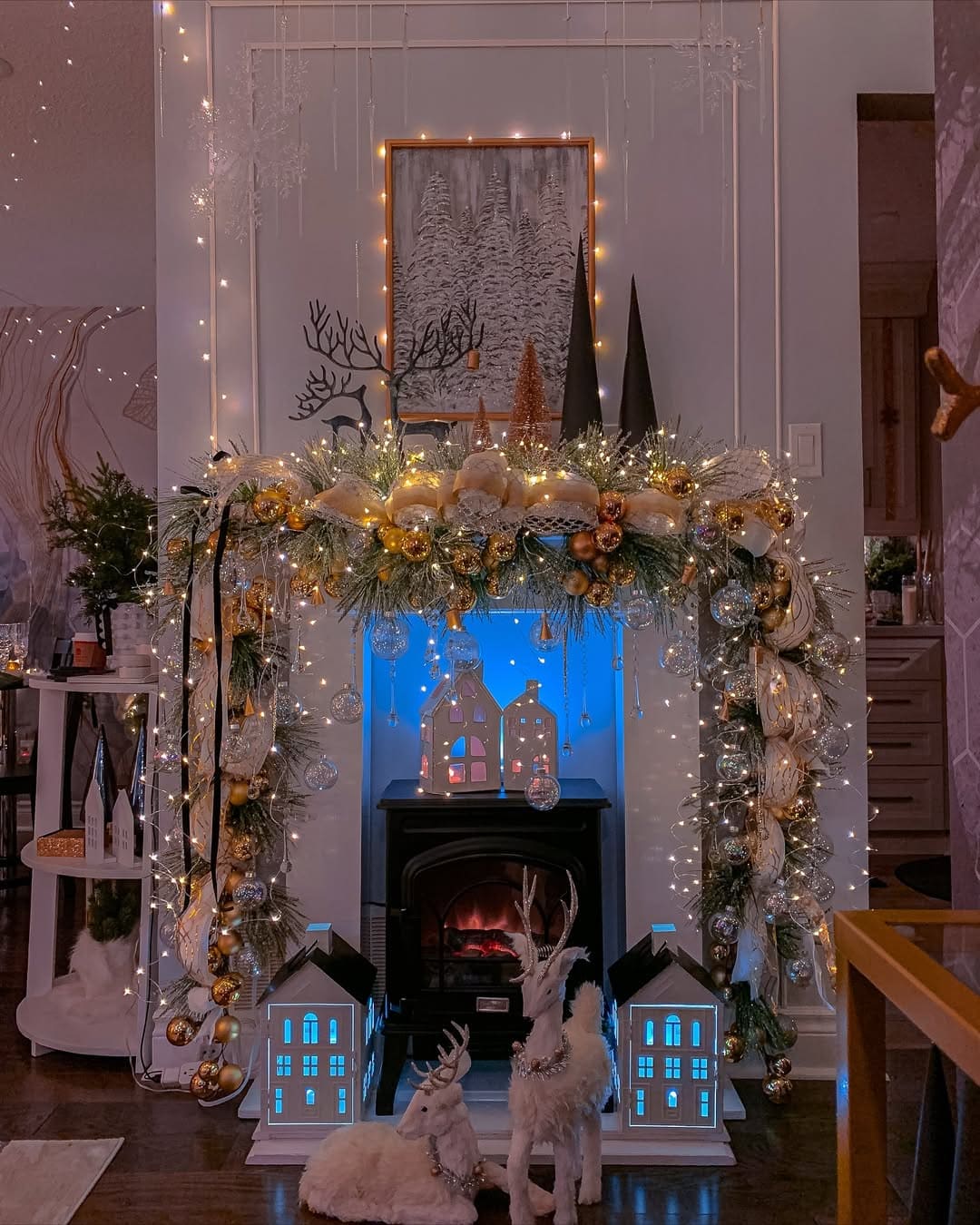 Winter Wonderland Fireplace Display