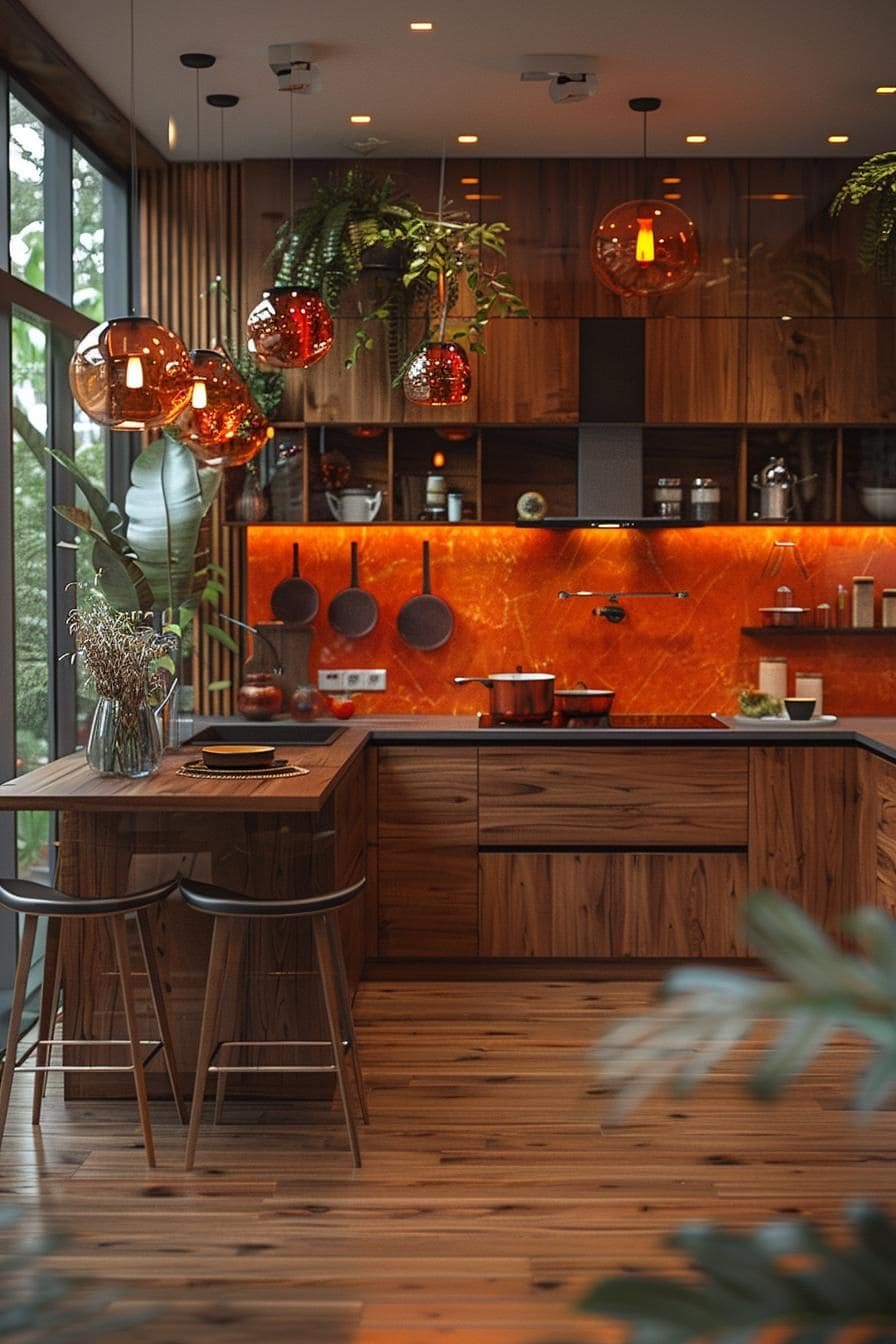 Amber Glow Mid-Century Retreat