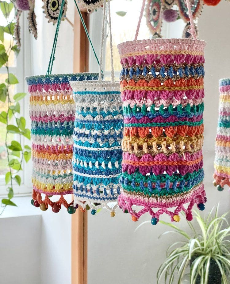 Colorburst Crochet Hanging Lanterns