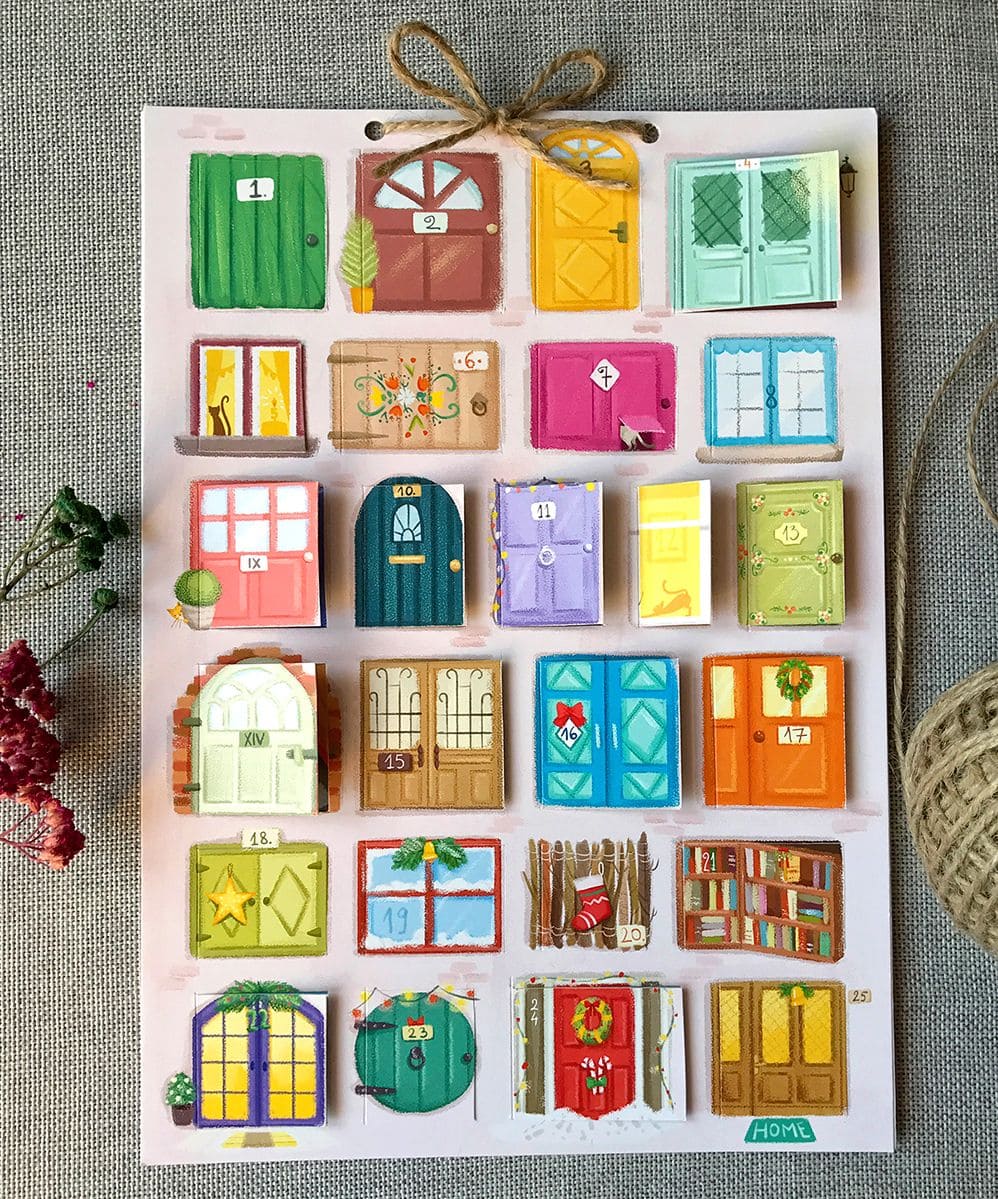 Colorful Door Advent Calendar