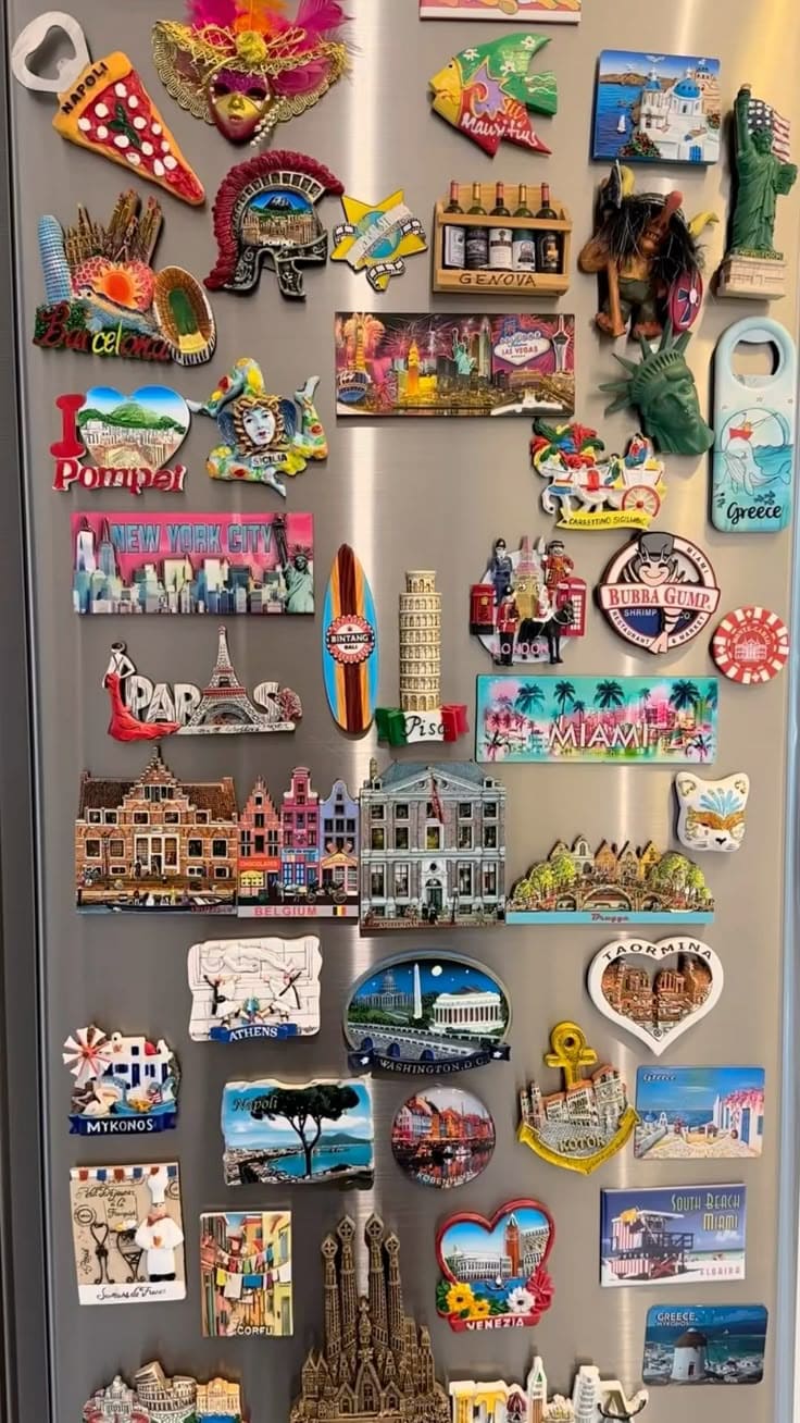 Colorful Fridge Travel Showcase