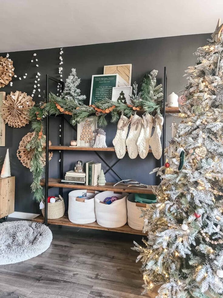 Cozy Bookshelf Stocking Nook
