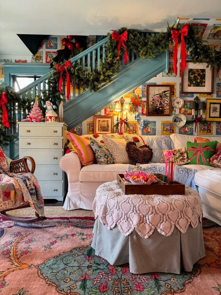 Cozy Cottage Christmas Living Room