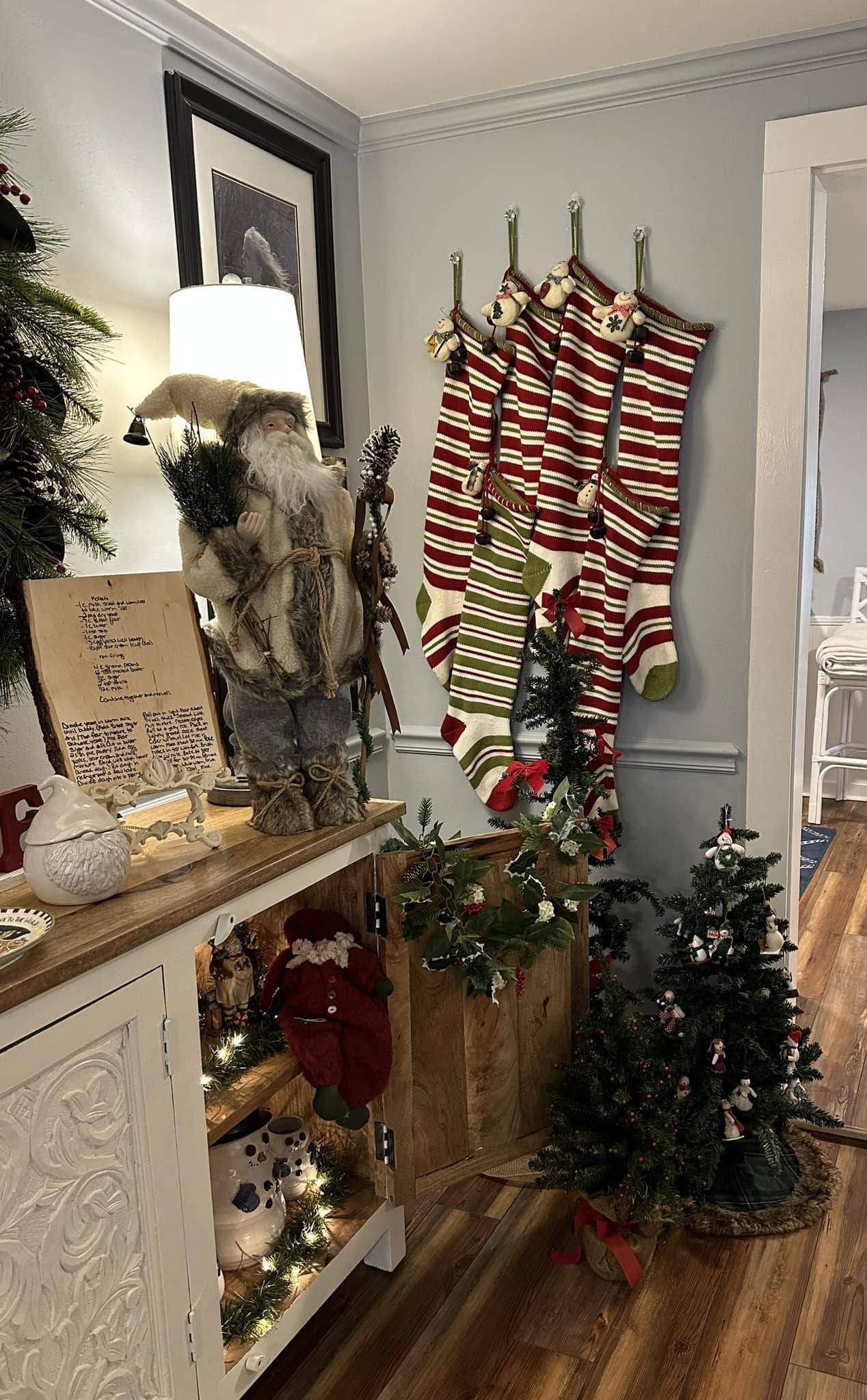 Cozy Striped Christmas Corner