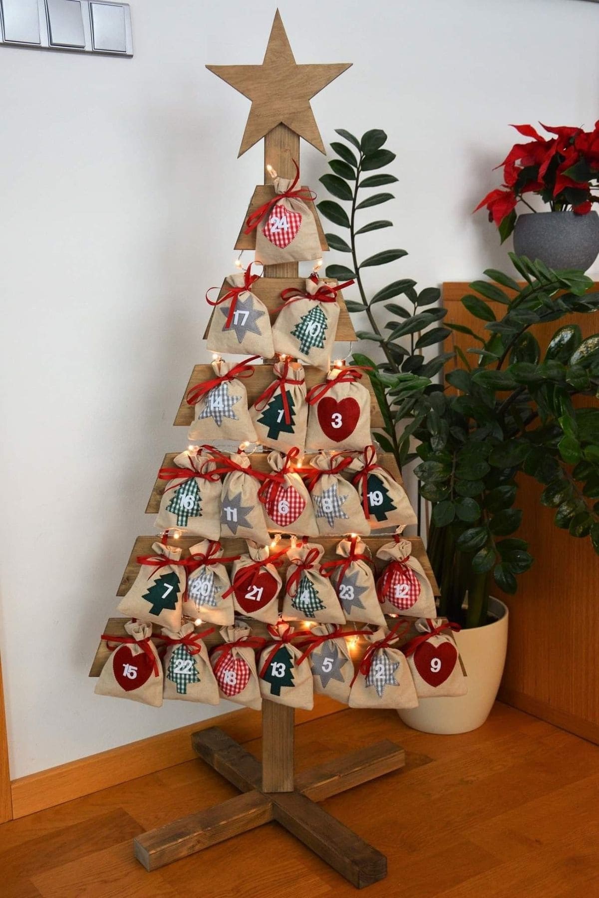 DIY Wooden Christmas Tree Advent Calendar