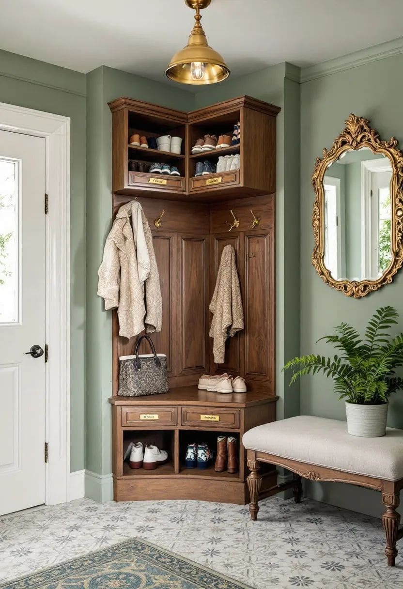 Elegant Corner Mudroom Retreat